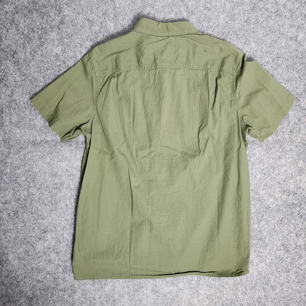 The North Face‎ Button Up Shirt Men L Green Short Sleeve Hiking Gorpcore Outdoor
